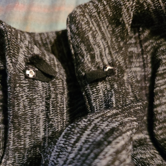 Talbot's Sleeveless Cropped Jumpsuit Marled Black Self-tie Pockets - Picture 8 of 8